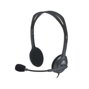 Logitech Wired On Ear Headphones With Mic Black